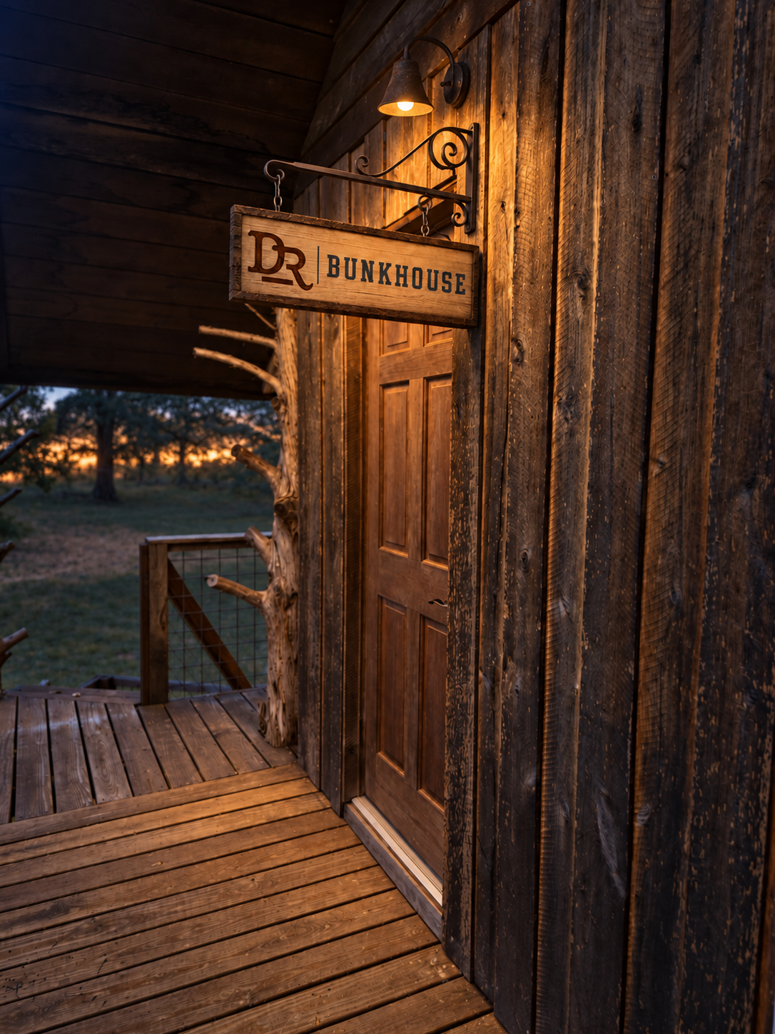 DR Bunkhouse entrance at dusk